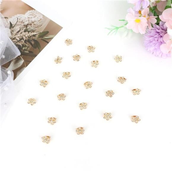 Rhinestone Flower Hair Clips | Small Sparkly Petal Hair Accessories - Picture 4 of 4